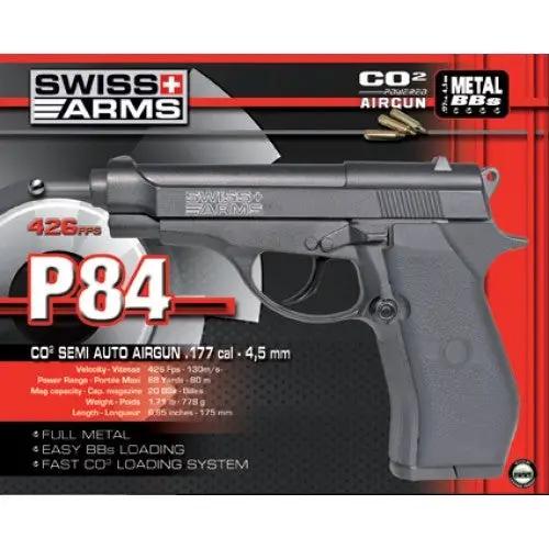 Pistola P84 Swiss Arms FullMetal 4.5mm Co2