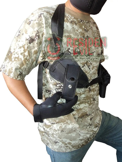 Porta Pistola Sobaquera con Portacargador Nylon Universal Residen Evil Militaría