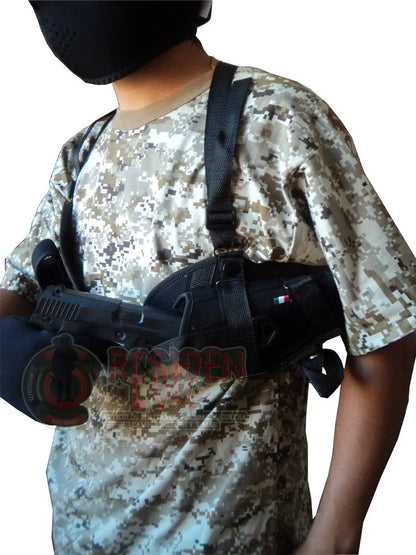 Porta Pistola Sobaquera con Portacargador Nylon Universal Residen Evil Militaría