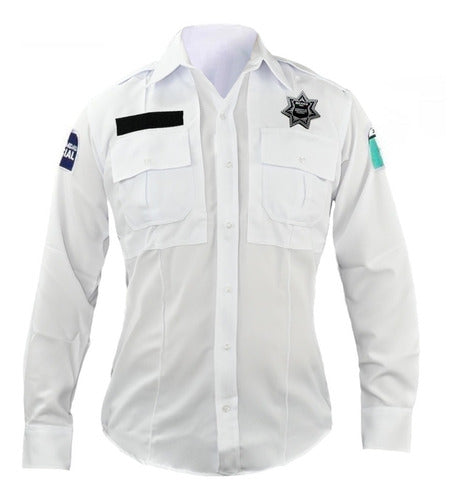 Camisa Tactica Uniforme Policia Cierre Simulado Manga Larga