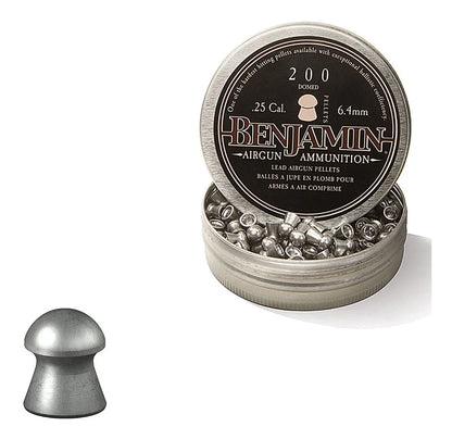 Diabolos Benjamin 6.35mm Calibre .25 27 .8gr 200 Piezas Pellets Caza Benjamin