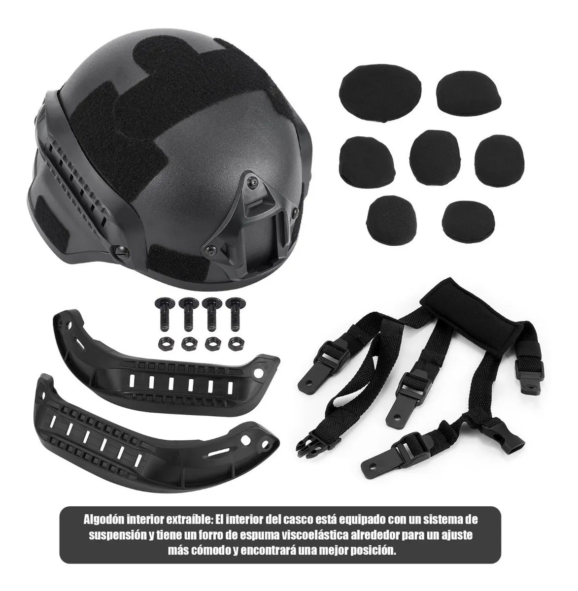 Casco Tactico Con Rieles última intervención