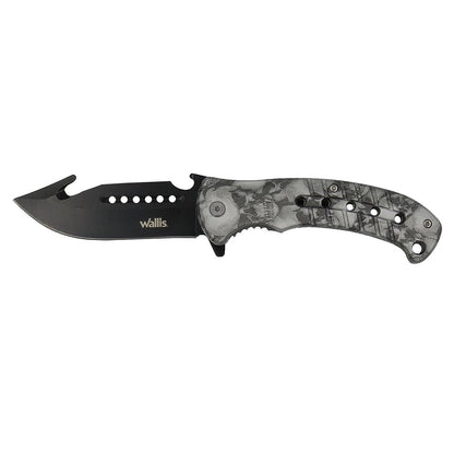 Navaja de bloqueo mango gris camuflaje, acero inoxidable, durezs 54-56 Wallis