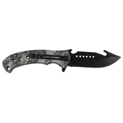 Navaja de bloqueo mango gris camuflaje, acero inoxidable, durezs 54-56 Wallis