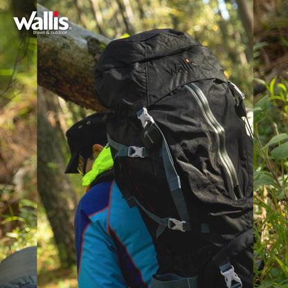 Mochila para alta montaña KALA PATTHAR 90 L, negra Wallis