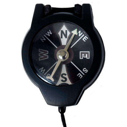 Brújula profesional plegable, de bolsillo, con tapa de vidrio, negro