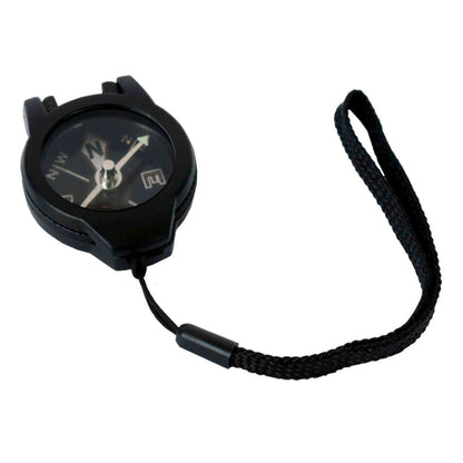 Brújula profesional plegable, de bolsillo, con tapa de vidrio, negro