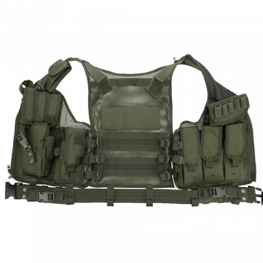 Chaleco Táctico Porta Cargadores Corta Larga Funda Arma Sistema molle