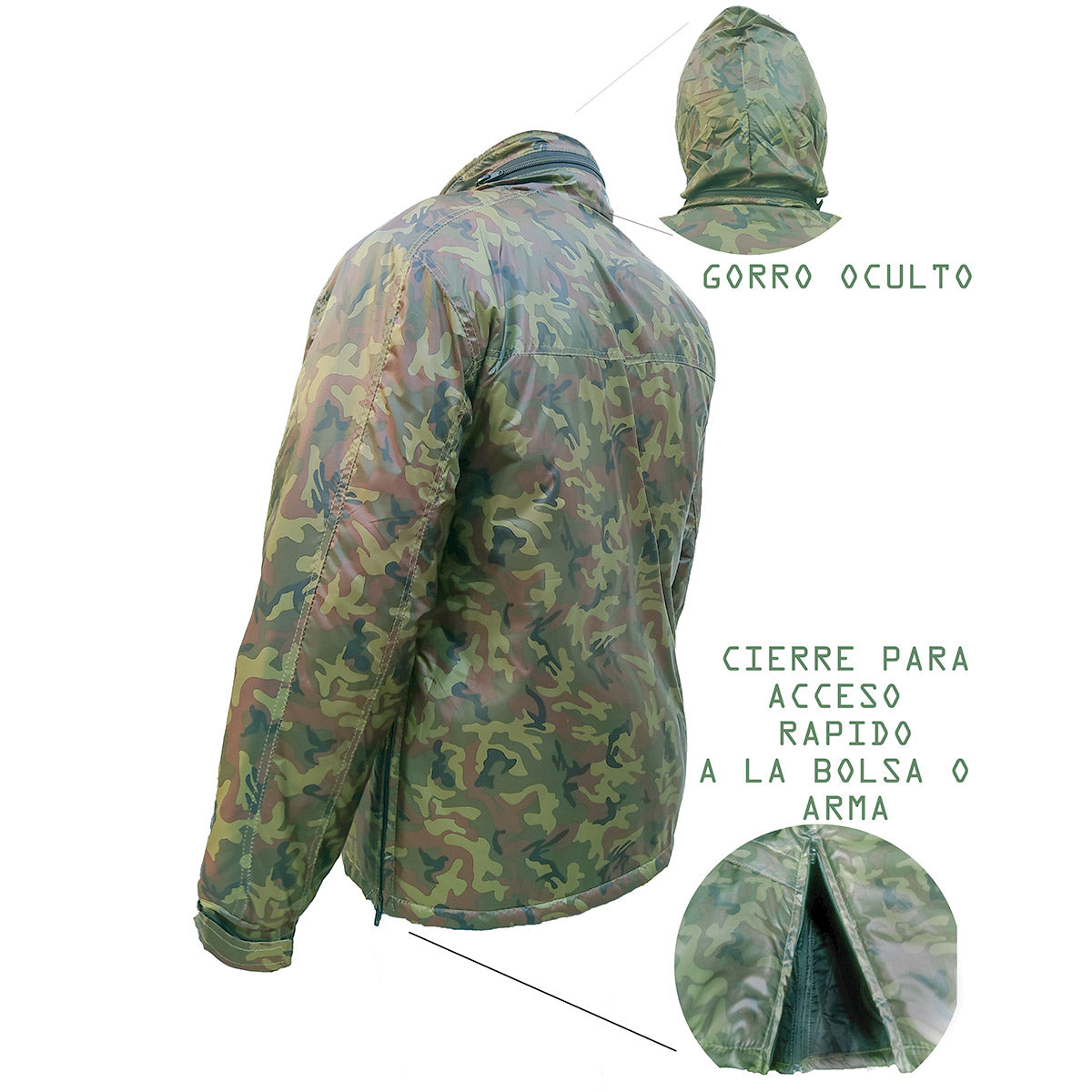 Chamarra Táctica Cazadora Hombre Camuflada