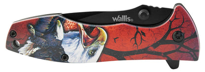 Navaja de bloqueo diseño "águila", acero inoxidable con clip Wallis