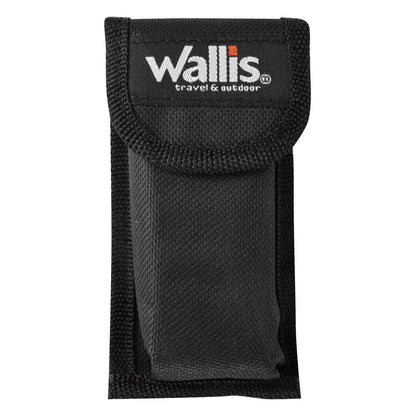 Multiherramienta con 12 usos, mango aluminio rojo con funda Wallis
