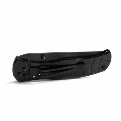 Navaja de bloqueo con mango de metal negro con clip Wallis
