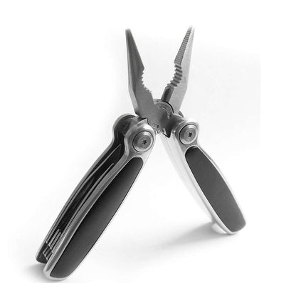 Multiherramienta de 12 usos, 10 cm cerrada, mango metal con PVC negro Wallis