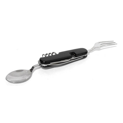 Cubierto con 8 usos, desplegables a 2 piezas, mango PVC negro Wallis