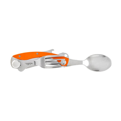 Cubierto con 3 usos no desprendible con funda, mango aluminio naranja Wallis