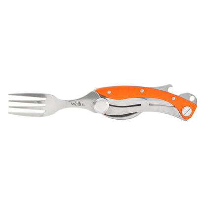 Cubierto con 3 usos no desprendible con funda, mango aluminio naranja Wallis