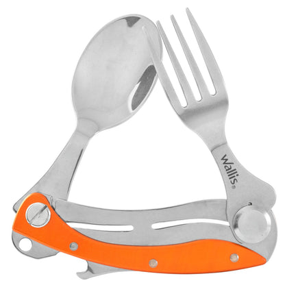 Cubierto con 3 usos no desprendible con funda, mango aluminio naranja Wallis