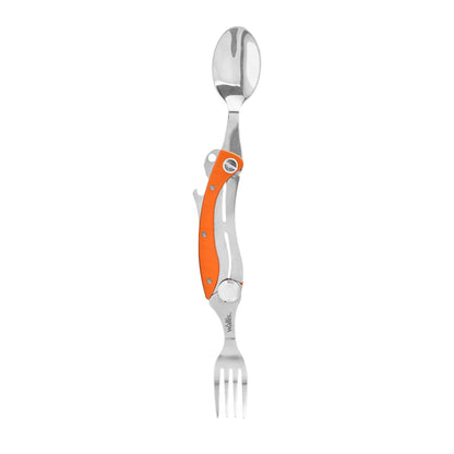 Cubierto con 3 usos no desprendible con funda, mango aluminio naranja Wallis