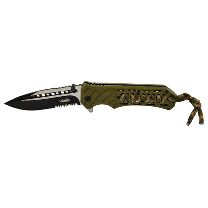 Navaja de bloqueo mango verde, acero inoxidable, dureza 54-56 Wallis