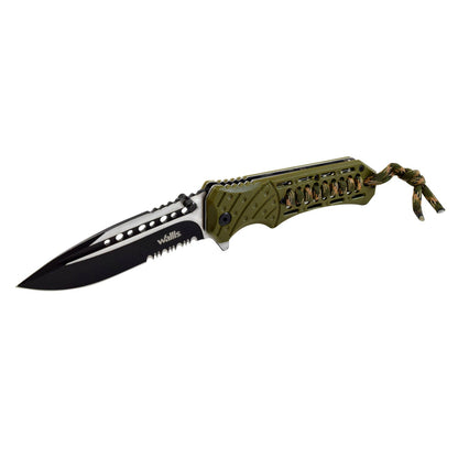 Navaja de bloqueo mango verde, acero inoxidable, dureza 54-56 Wallis