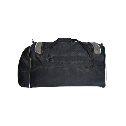 Maleta deportiva/viaje, 100% poliéster, 65 L, azul/gris