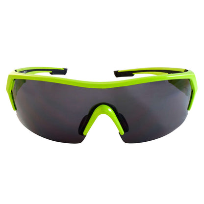 Lentes armazón verde/negro, mica humo, con estuche y paño Wallis