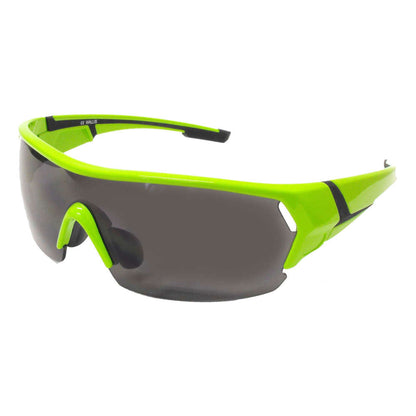 Lentes armazón verde/negro, mica humo, con estuche y paño Wallis