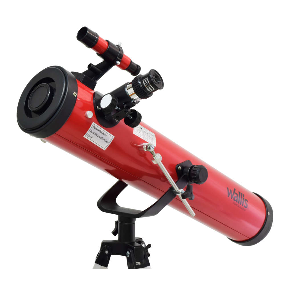 Telescopio Refractor con montura altazimutal, amp. 350 x, 700 mm x 76 mm, rojo