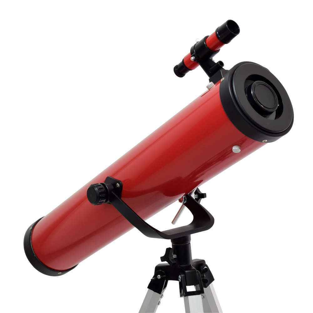 Telescopio Refractor con montura altazimutal, amp. 350 x, 700 mm x 76 mm, rojo