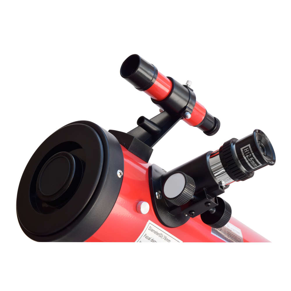 Telescopio Refractor con montura altazimutal, amp. 350 x, 700 mm x 76 mm, rojo