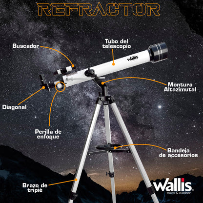 Telescopio Refractor Wallis 700mm x 60mm