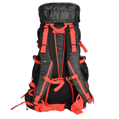 Mochila para montaña CHILAS 50 L, negro con rojo Wallis