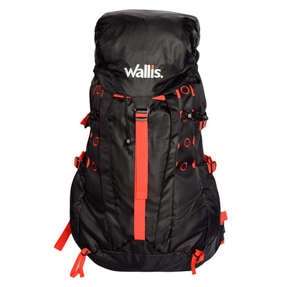 Mochila para montaña CHILAS 50 L, negro con rojo Wallis