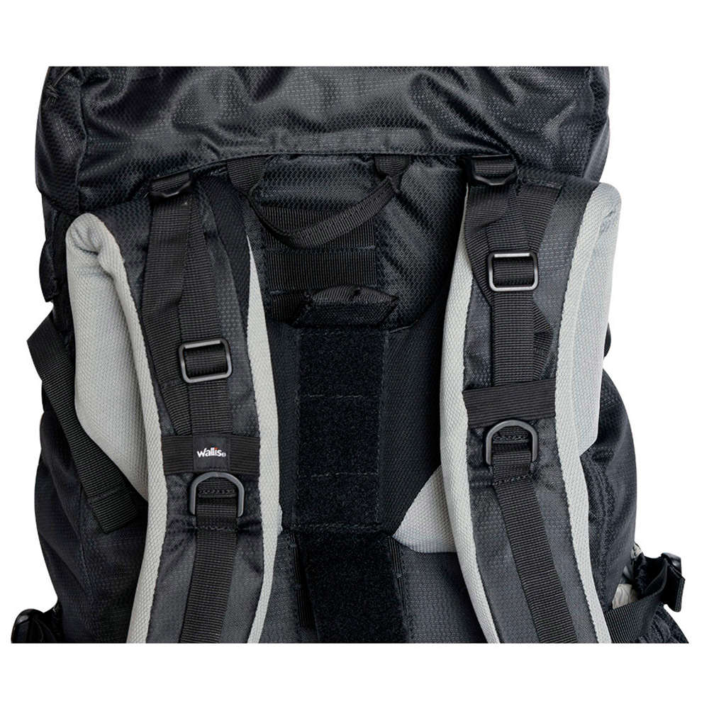 Mochila para montaña EIGER 55 L, negro con verde limón