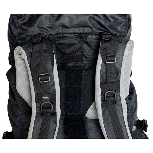Mochila para montaña EIGER 55 L, negro con verde limón